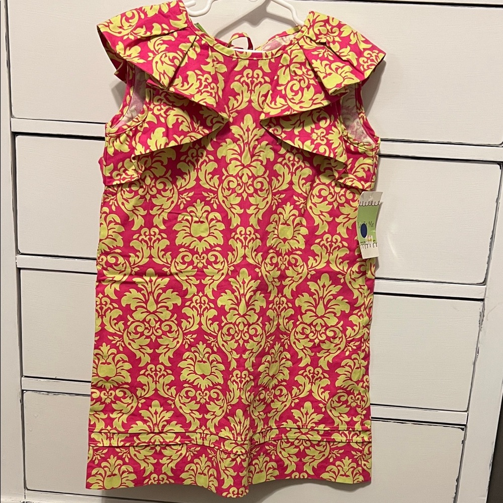 Pink and Green Sleeveless Dress